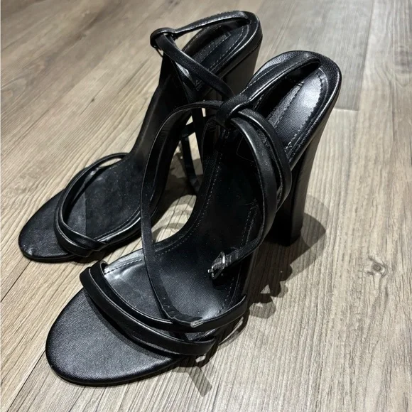Forever 21 Black Strappy Heels - Picture 3 of 3